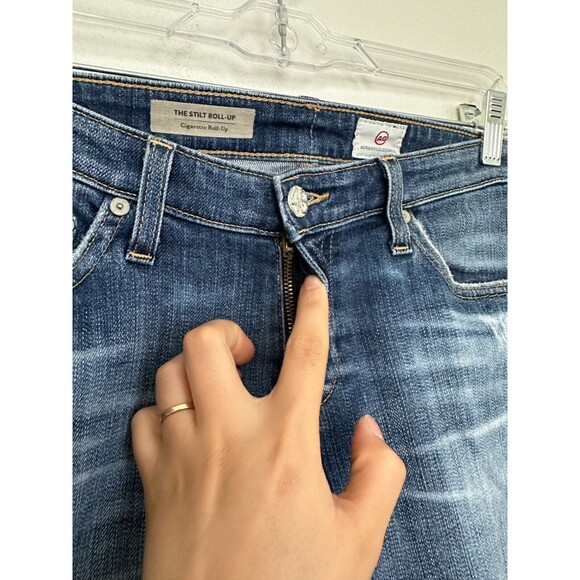 Adriano Goldschmied AG The Stilt Roll Up Cigarette Jeans Blue Distressed Sz 28R - Picture 3 of 9